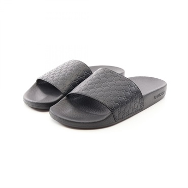 GUCCI Micro Guccisima Sandals shoes #38 leather Black Used Women