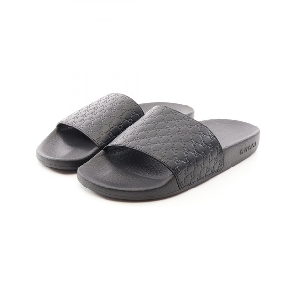 GUCCI Micro Guccisima Sandals shoes #38 leather Black Used Women