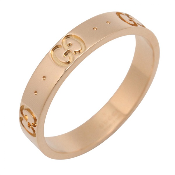 GUCCI Icon Slim Ring 18KPG Pink Rose Gold Used unisex US size 7.75