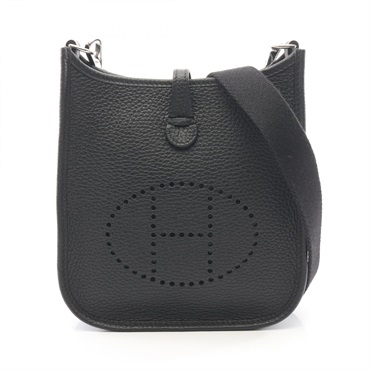 HERMES Evelyne TPM Amazon Shoulder Crossbodyd Bag Clemence leather Black SHW B