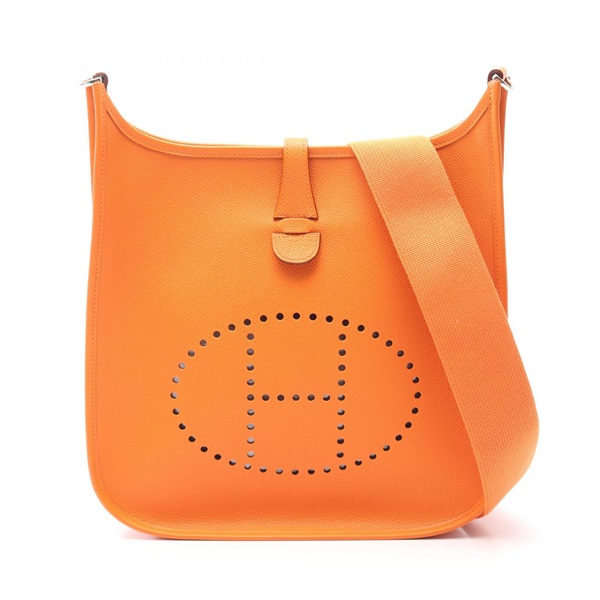 HERMES Evelyne II 2 PM Shoulder Bag Epsom leather Orange SHW Used Women I
