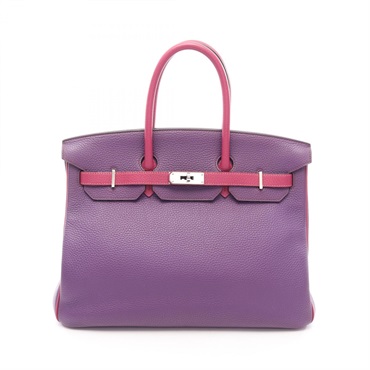 HERMES Birkin 35 Personal Order Handbag Togo leather Tosca Anemone SHW Used Q