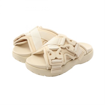 BOTTEGA VENETA SNAP SLIDE SANDAL #36 shoes Nylon Beige Used Women