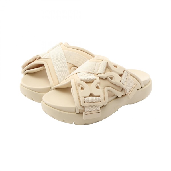 BOTTEGA VENETA SNAP SLIDE SANDAL #36 shoes Nylon Beige Used Women