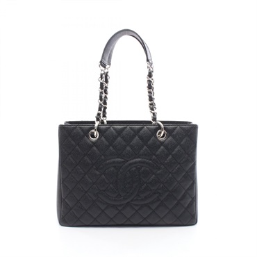 CHANEL Matelasse Grand Shopping GST chain Tote shoulder Bag A50995 leather Black