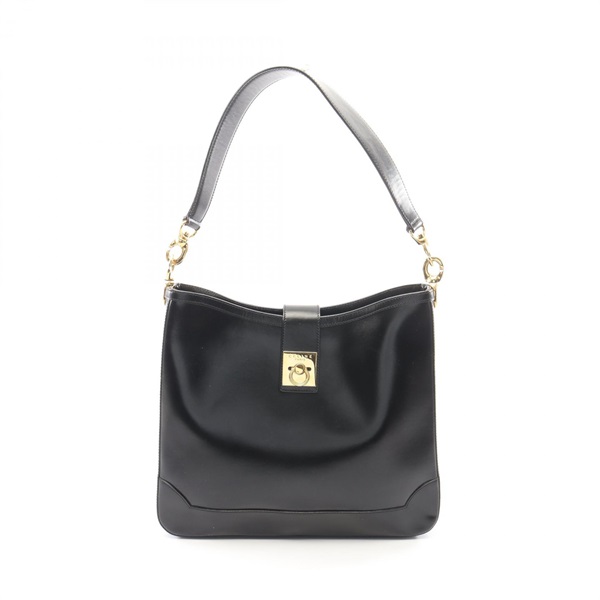 CELINE Shoulder hand Bag leather Black Used Women