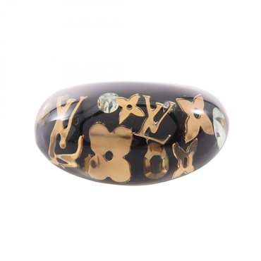 LOUIS VUITTON Bague Inclusion Ring Resin Black Used Women US size #7.75 #L LV