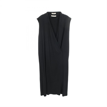 HERMES No sleeve Dress #38 Viscose Black Used Women