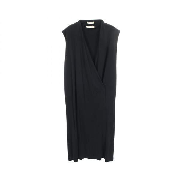 HERMES No sleeve Dress #38 Viscose Black Used Women