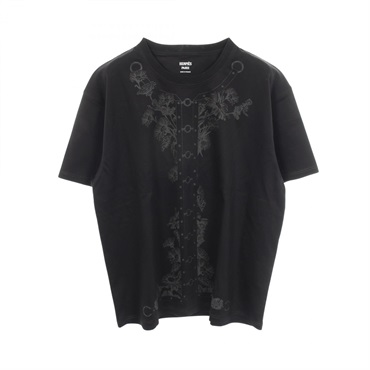 HERMES cartouche Short sleeve T-shirt #44 6E4620DC cotton Black Used Women