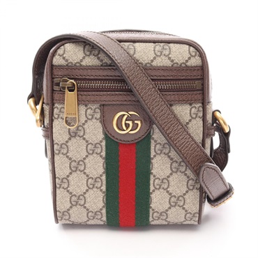 GUCCI Ophidia GG Supreme Crossbody Shoulder Bag 598127 canvas leather Beige Used