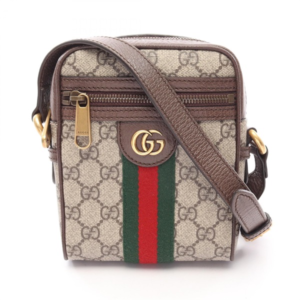 GUCCI Ophidia GG Supreme Crossbody Shoulder Bag 598127 canvas leather Beige Used