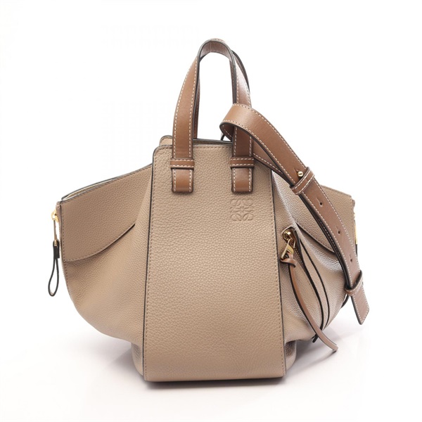 LOEWE HAMMOCK SMALL Shoulder Handbag leather Beige Used Women