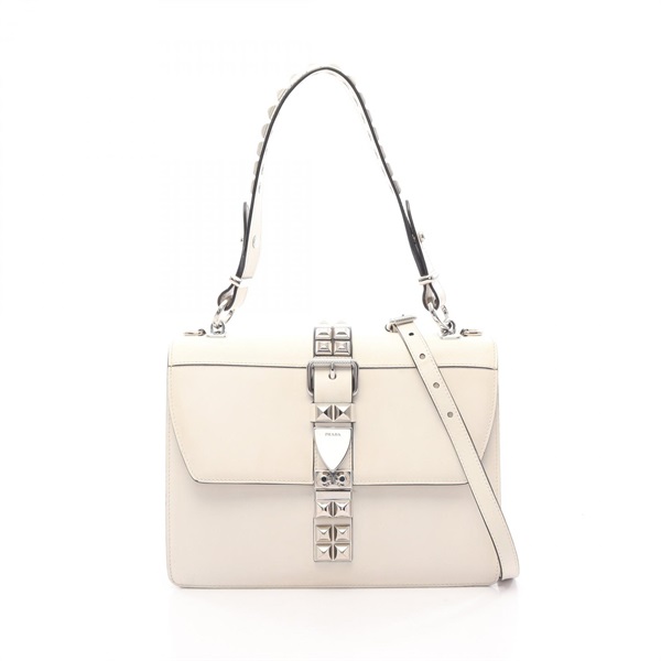 PRADA Electra CITY CALF SAFFI Studded Shoulder Crossbody Handbag 1BA179 leather
