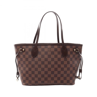 LOUIS VUITTON Neverfull PM Tote hand Bag N51109 Damier leather Ebene Used women