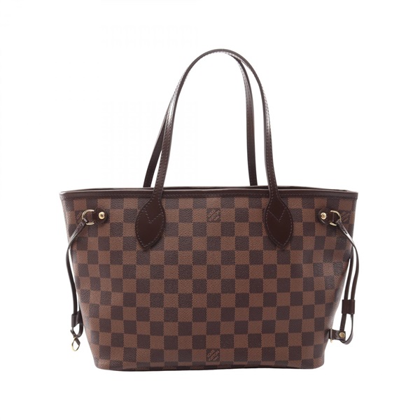 LOUIS VUITTON Neverfull PM Tote hand Bag N51109 Damier leather Ebene Used women