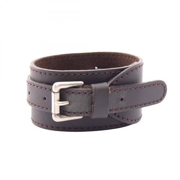 LOUIS VUITTON Force Bracelet M66500 Monogram Glace Cafe leather Used unisex LV