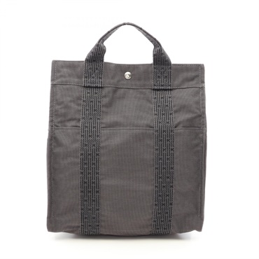 HERMES Herline Ad MM Rucksack Backpack Nylon canvas Gray Used unisex SHW