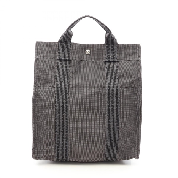 HERMES Herline Ad MM Rucksack Backpack Nylon canvas Gray Used unisex SHW