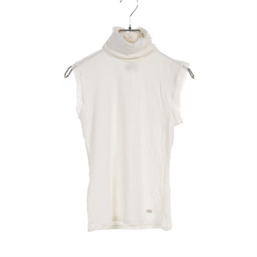 CHANEL Camelia sleeveless T-shirt P24394V14787 Rayon silk White Used Women #38