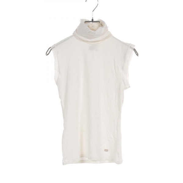 CHANEL Camelia sleeveless T-shirt P24394V14787 Rayon silk White Used Women #38