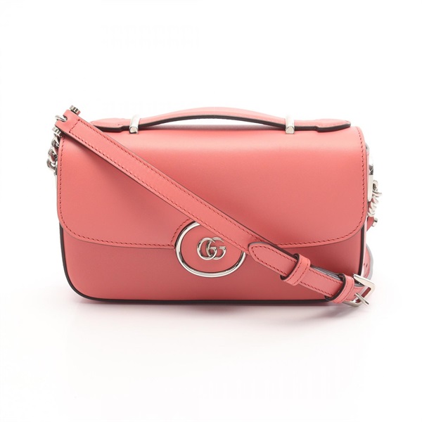GUCCI Petit GG Hand Shoulder Bag crossbody 739722 leather Pink Used Women