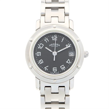 HERMES Clipper Wrist Watch CL4.210 Quartz Stainless Steel Used Women Gray