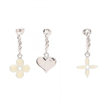 LOUIS VUITTON Sweet Monogram Pierced earrings M65471 Stainless Steel Beige Used