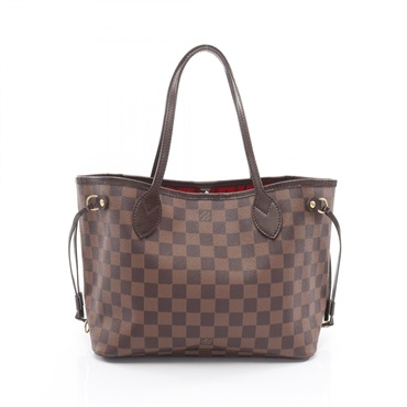LOUIS VUITTON Neverfull PM Tote Handbag N51109 Damier Ebene canvas leather Used