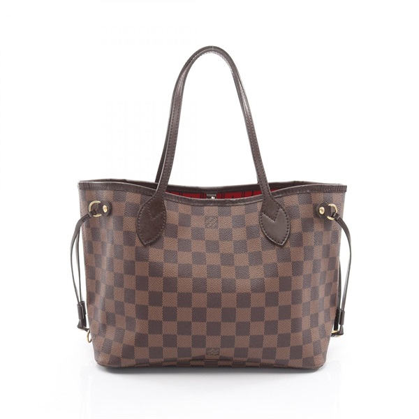 LOUIS VUITTON Neverfull PM Tote Handbag N51109 Damier Ebene canvas leather Used