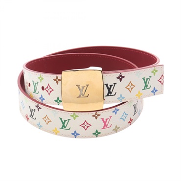 LOUIS VUITTON Ceinture LV Cut Belt M9682W Monogram Multicolore White used GHW LV