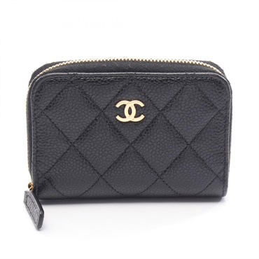 CHANEL Classic Zip Coin Purse wallet Matelasse AP0216Y01588C3906 leather BK GHW