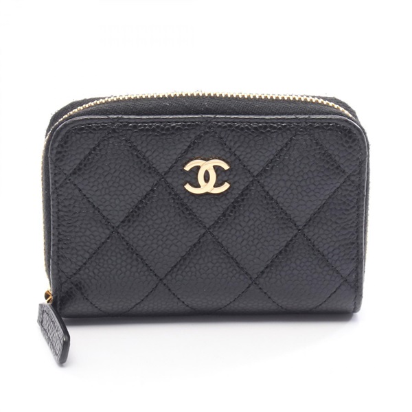 CHANEL Classic Zip Coin Purse wallet Matelasse AP0216Y01588C3906 leather BK GHW