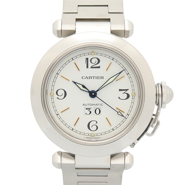 CARTIER Pasha C Big Date Wrist Watch W31044M7 Automatic SS Used Boys