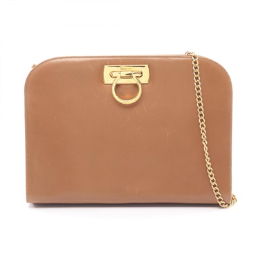 Salvatore Ferragamo Gancini Chain Shoulder Crossbody Bag 21 0587 leather Used