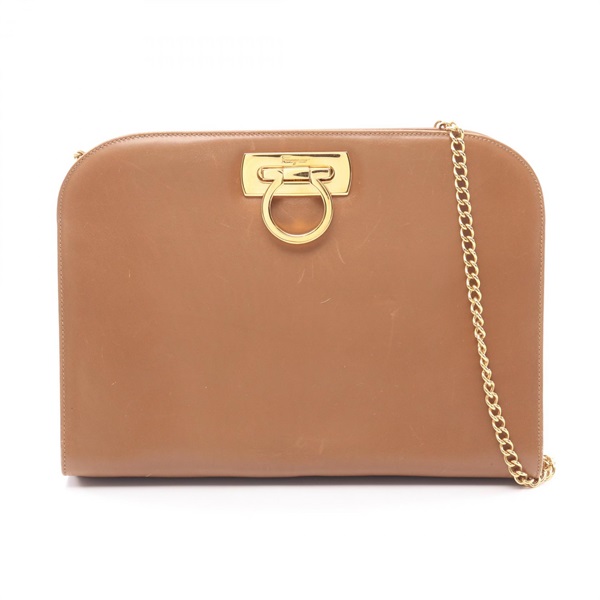 Salvatore Ferragamo Gancini Chain Shoulder Crossbody Bag 21 0587 leather Used