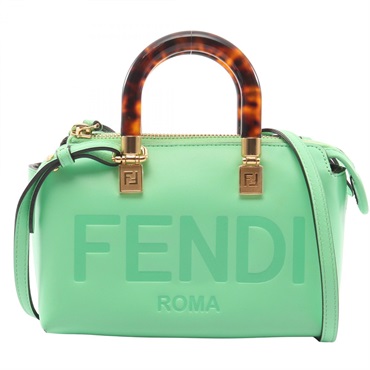 FENDI By the Way Mini Shoulder Crossbody Handbag 8BS067 leather Green Used Women