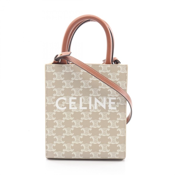 CELINE Mini Vertical Cabas Triomphe shoulder crossbody Handbag 194372 canvas