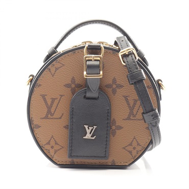 LOUIS VUITTON Mini Boite Chapeau shoulder crossbody Handbag M68276 canvas brown
