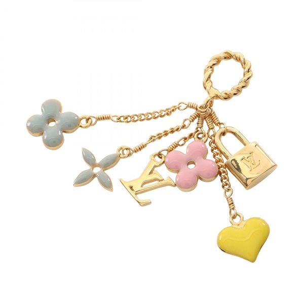 LOUIS VUITTON Sweet Monogram Pendant Necklace Top Gold Plated Used Women LV