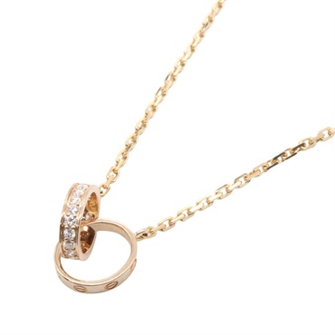 CARTIER Baby Love Necklace Diamond 18KPG Pink Rose Gold Used women