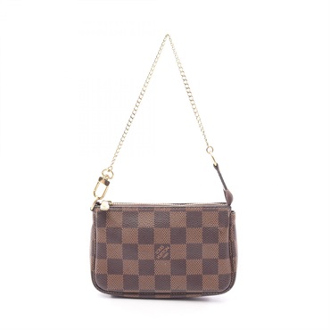 LOUIS VUITTON Mini pochette Accessoires chain Handbag N58009 Damier Ebene LV