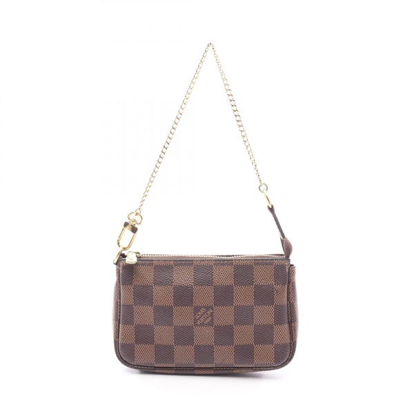 LOUIS VUITTON Mini pochette Accessoires chain Handbag N58009 Damier Ebene LV