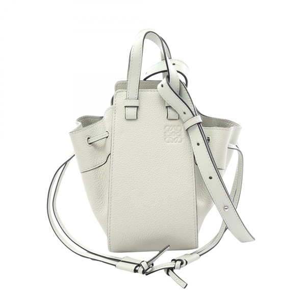 LOEWE Hammock Drawstring Mini Crossbody Shoulder Handbag leather Green Used