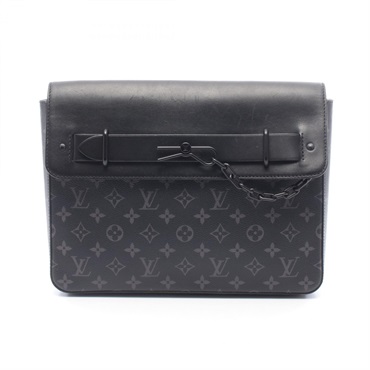 LOUIS VUITTON Pochette Steamer business clutch bag M80107 Monogram eclipse Noir