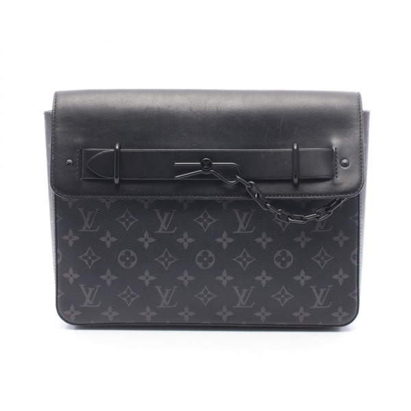 LOUIS VUITTON Pochette Steamer business clutch bag M80107 Monogram eclipse Noir
