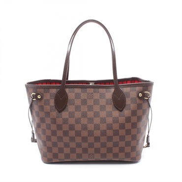 LOUIS VUITTON Neverfull PM Tote Bag N41359 Damier leather Brown Ebene Used Women