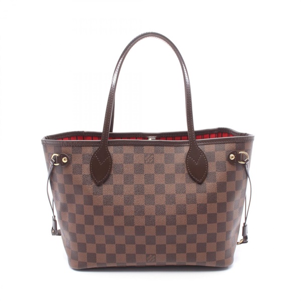 LOUIS VUITTON Neverfull PM Tote Bag N41359 Damier leather Brown Ebene Used Women