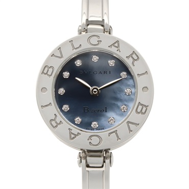 BVLGARI B-zero1 12P Diamond Wrist Watch BZ22S Quartz Stainless Steel Used Women