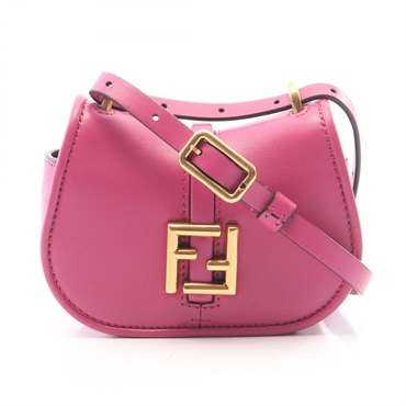 FENDI C'mon Nano Shoulder Crossbody Bag 7AS219 leather Pink GHW Used Women